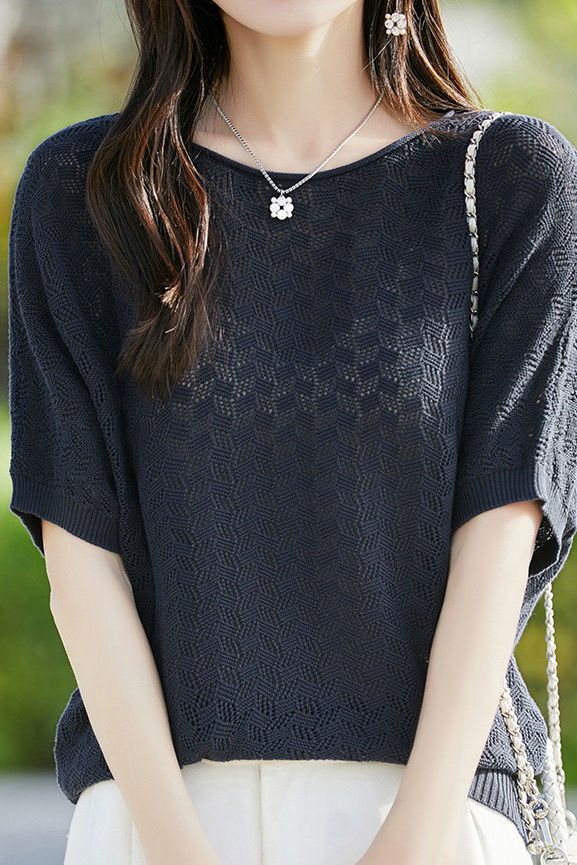 Loose-fitting versatile pure cotton short sleeve T-shirt - liwisi