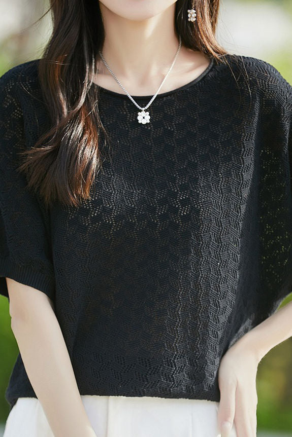 Loose-fitting versatile pure cotton short sleeve T-shirt - liwisi