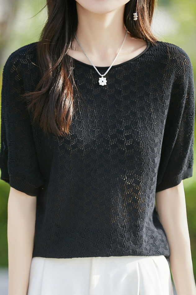 Loose-fitting versatile pure cotton short sleeve T-shirt - liwisi