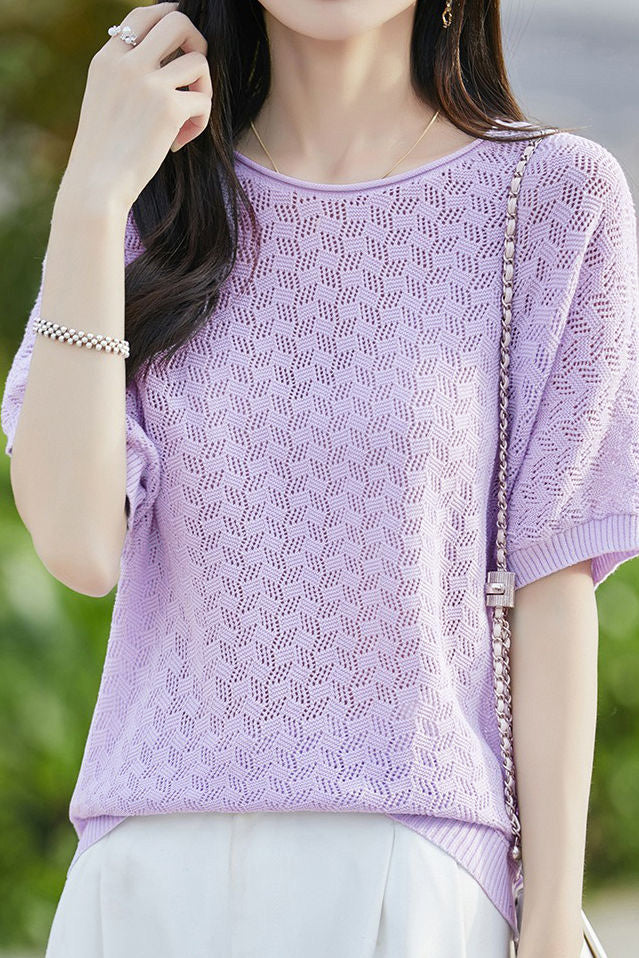 Loose-fitting versatile pure cotton short sleeve T-shirt - liwisi