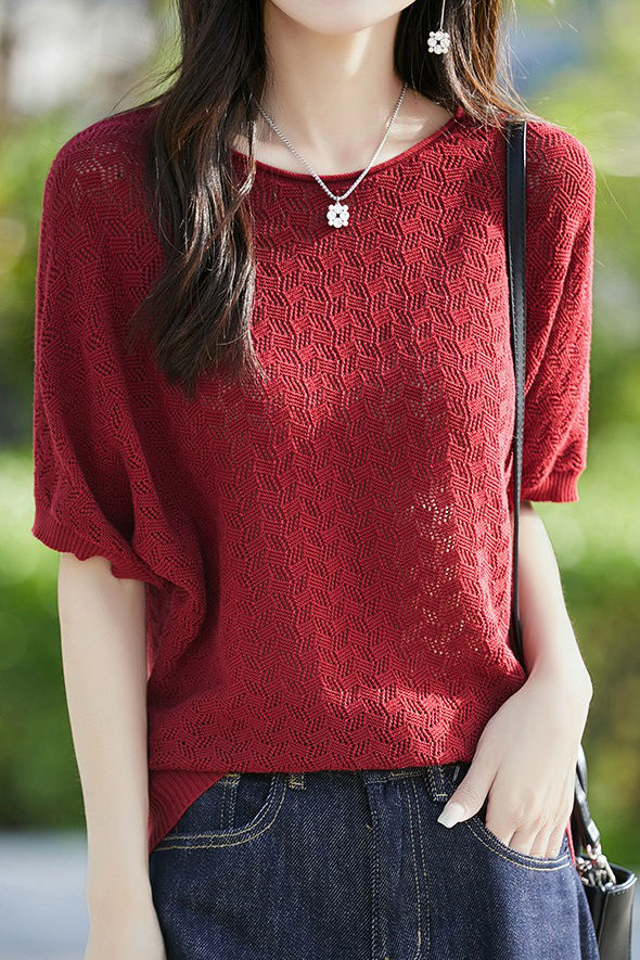 Loose-fitting versatile pure cotton short sleeve T-shirt - liwisi