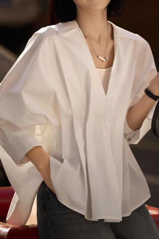 Silk-Cotton Cinched-Waist Casual Shirt - liwisi