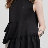 Trendy Irregular Shirt with Beaded Embellishments - liwisi