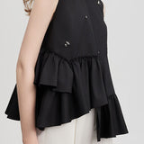 Trendy Irregular Shirt with Beaded Embellishments - liwisi