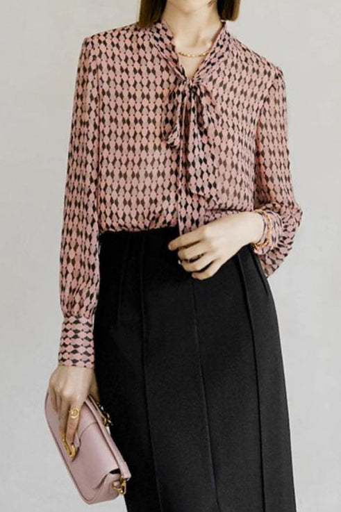 Elegant V-neck bow-tie strap shirt - liwisi