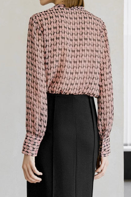 Elegant V-neck bow-tie strap shirt - liwisi