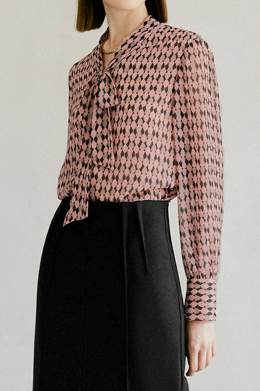 Elegant V-neck bow-tie strap shirt - liwisi