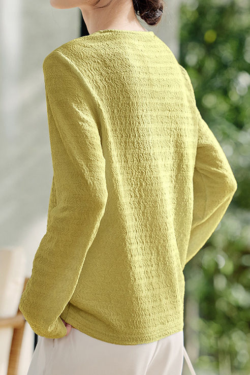 Casual fake two-piece spliced crinkled texture T-shirt - liwisi