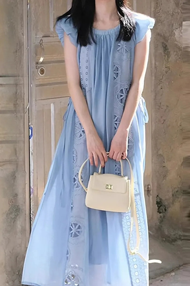 french embroidered dress French Feelings Embroidered Mini Dress