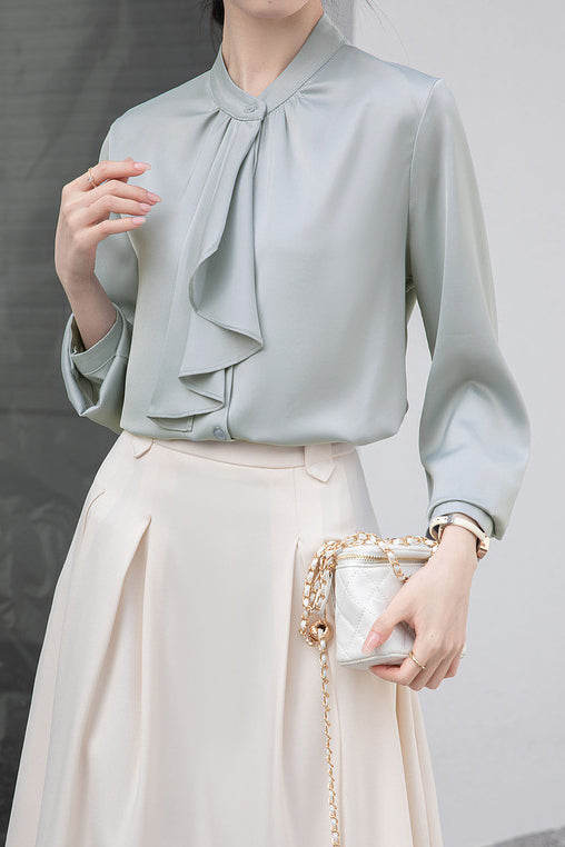 Elegant Commuter Bow Tie Shirt - liwisi