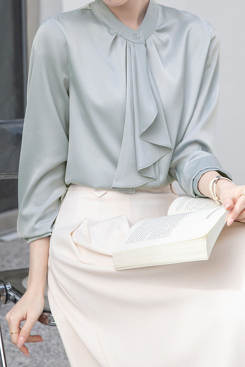 Elegant Commuter Bow Tie Shirt - liwisi