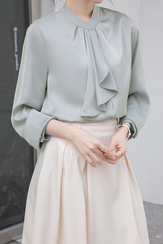 Elegant Commuter Bow Tie Shirt - liwisi