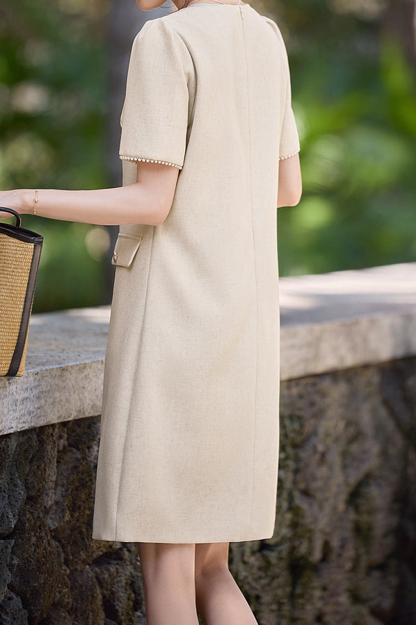 Elegant Textured Pearl Dress - liwisi