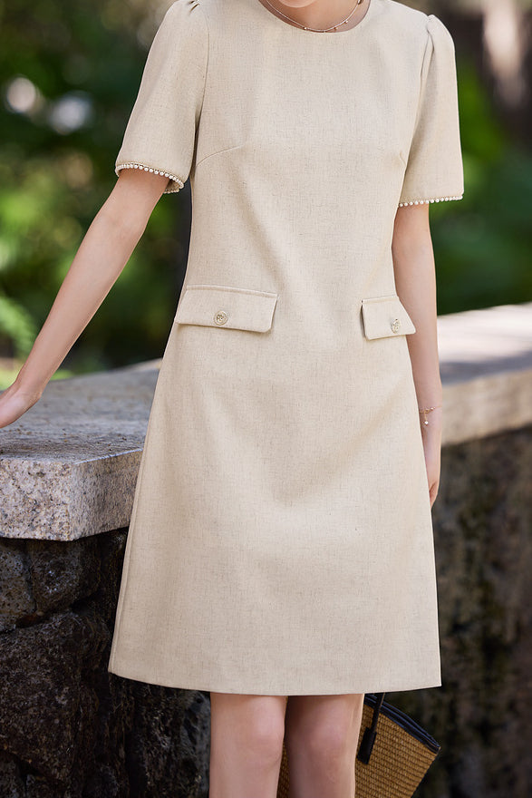 Elegant Textured Pearl Dress - liwisi