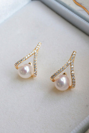 Elegant Luxe Pearl Stud Earrings - liwisi