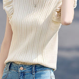Versatile Cap Sleeve Puff Sleeve Knit Top - liwisi
