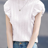 Versatile Cap Sleeve Puff Sleeve Knit Top - liwisi