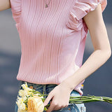 Versatile Cap Sleeve Puff Sleeve Knit Top - liwisi