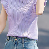 Versatile Cap Sleeve Puff Sleeve Knit Top - liwisi