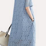 Versatile Loose-Fit Lace Dress - liwisi