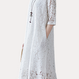 Versatile Loose-Fit Lace Dress - liwisi