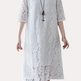 Versatile Loose-Fit Lace Dress - liwisi