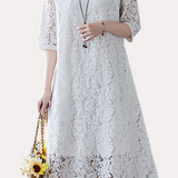 Versatile Loose-Fit Lace Dress - liwisi