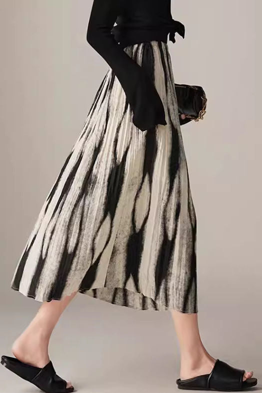 Casual Versatile Printed Midi Skirt - liwisi