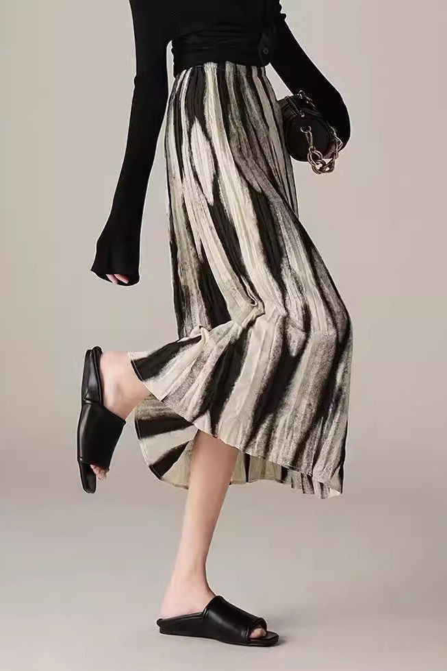 Casual Versatile Printed Midi Skirt - liwisi