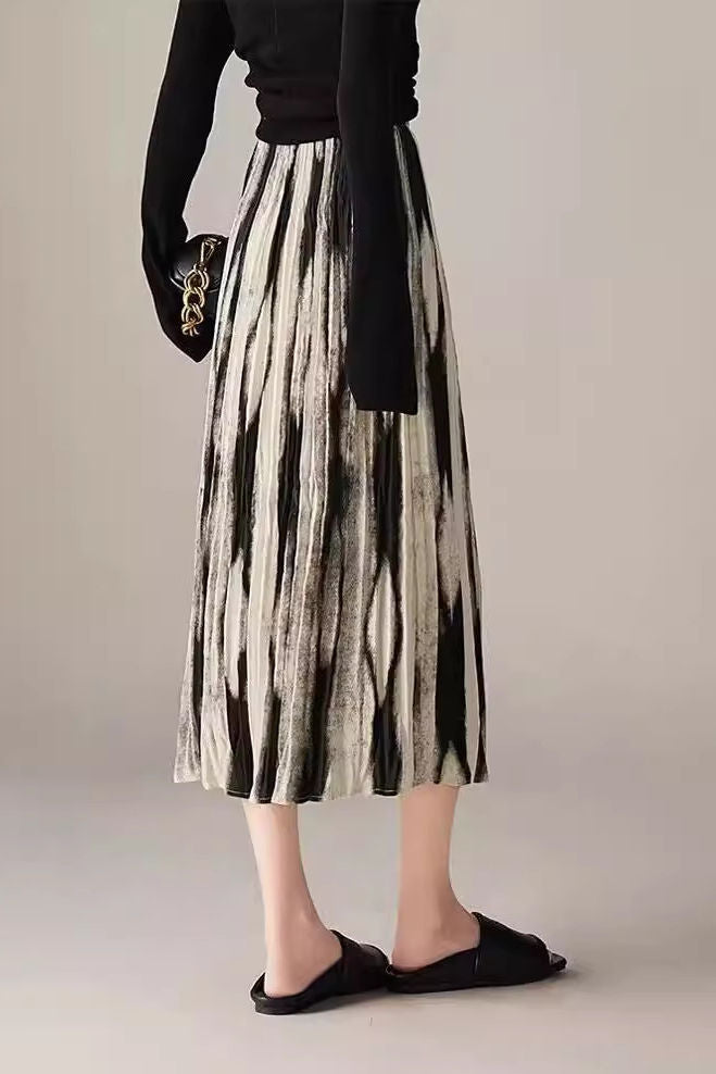 Casual Versatile Printed Midi Skirt - liwisi