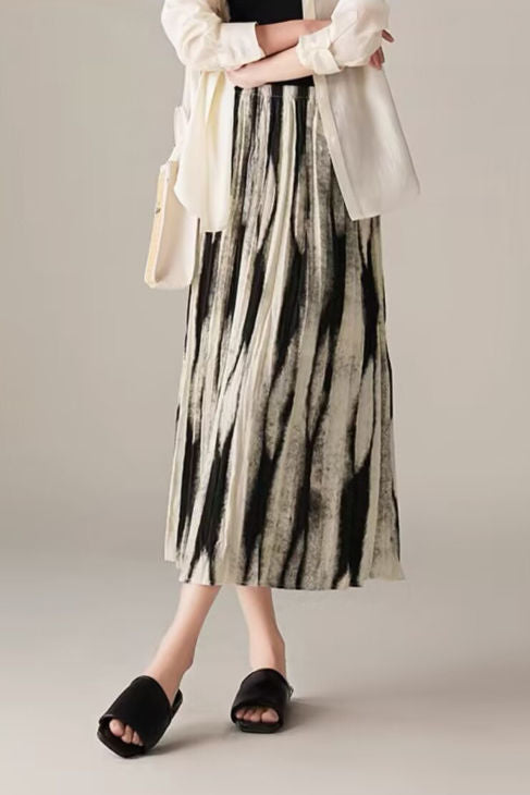 Casual Versatile Printed Midi Skirt - liwisi