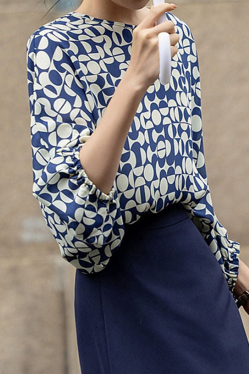 Fashionable casual printed shirt - liwisi