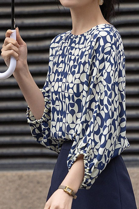 Fashionable casual printed shirt - liwisi