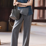 Casual denim spliced suit - liwisi