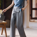 Casual denim spliced suit - liwisi