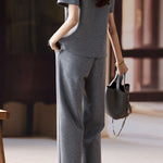 Casual denim spliced suit - liwisi