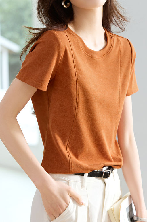 Simple and fashionable tie-dye crewneck T-shirt - liwisi
