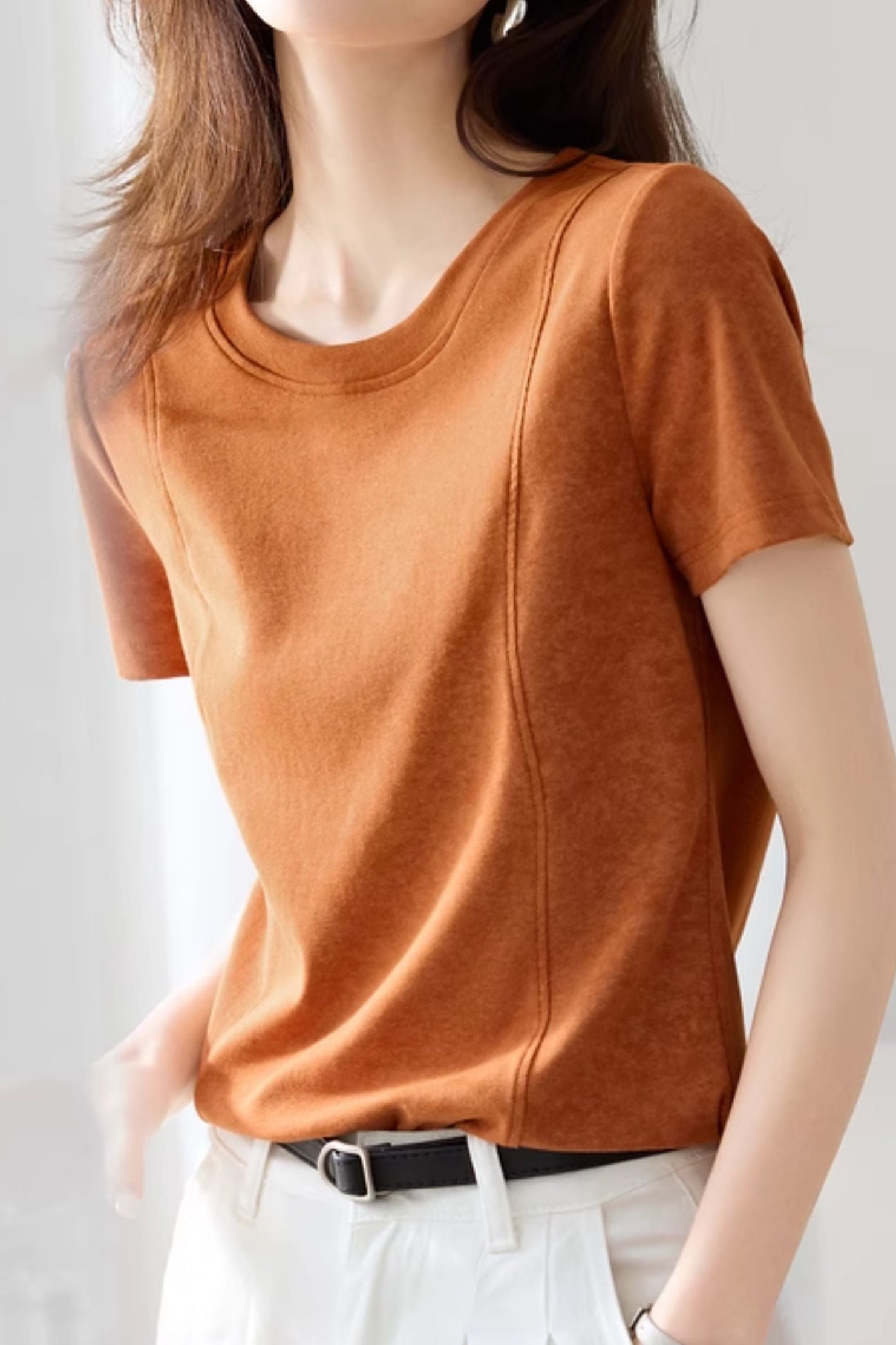 Simple and fashionable tie-dye crewneck T-shirt - liwisi