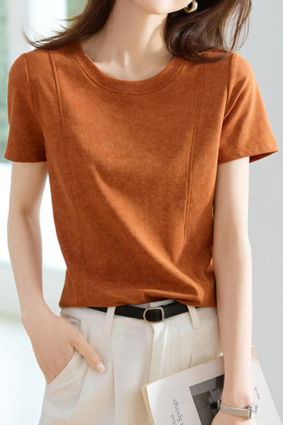 Simple and fashionable tie-dye crewneck T-shirt - liwisi