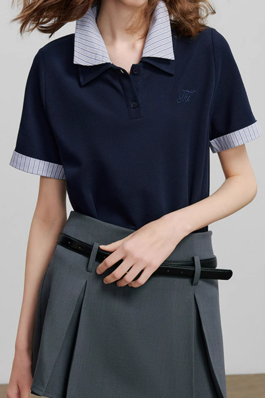 Color-block polo shirt - liwisi