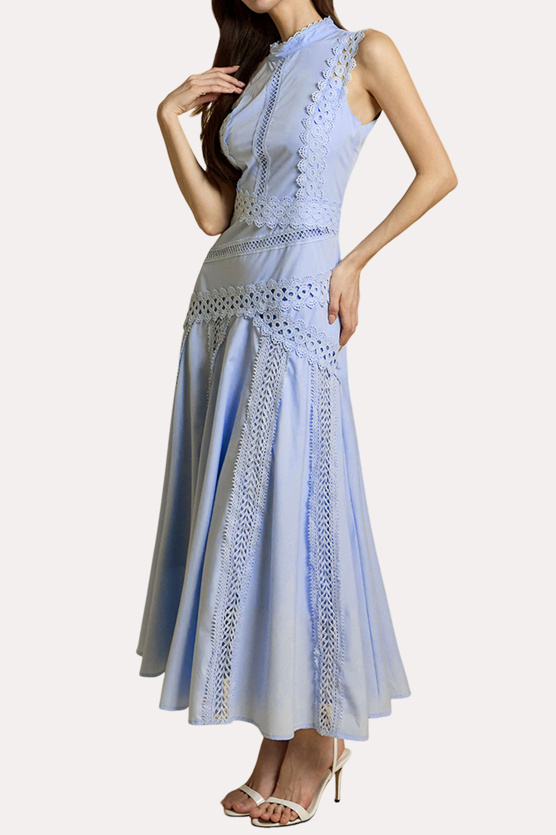 Exquisite Elegant Lace Spliced Sleeveless Camisole Dress - liwisi
