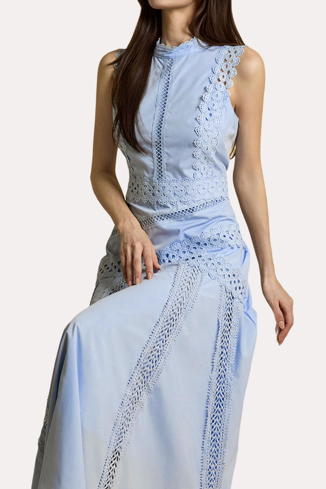 Exquisite Elegant Lace Spliced Sleeveless Camisole Dress - liwisi