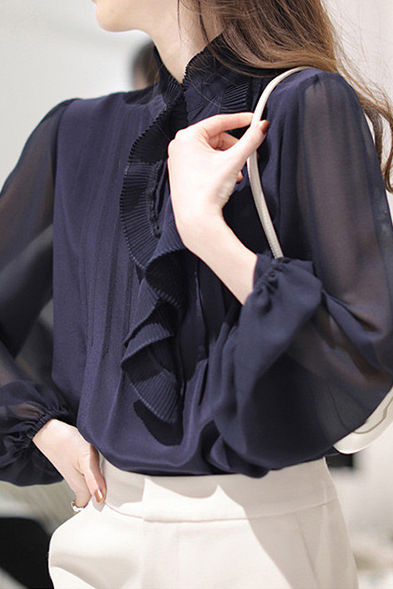 Fashion Elegant Ruffled Women's Blouse - liwisi