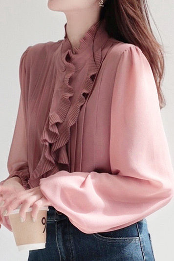 Fashion Elegant Ruffled Women's Blouse - liwisi