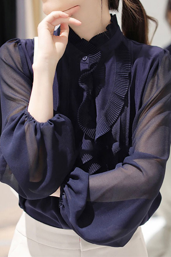 Fashion Elegant Ruffled Women's Blouse - liwisi