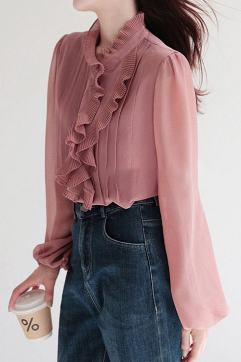 Fashion Elegant Ruffled Women's Blouse - liwisi