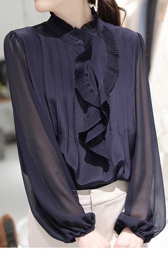 Fashion Elegant Ruffled Women's Blouse - liwisi