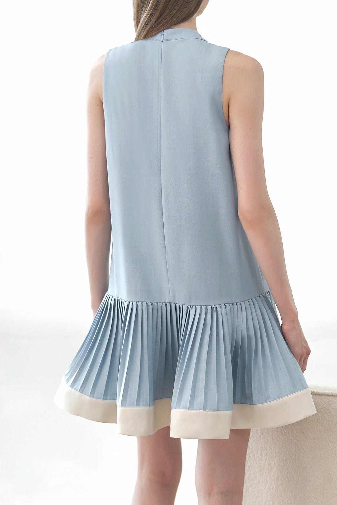 Casual Two-tone Spliced Sleeveless Dress - liwisi