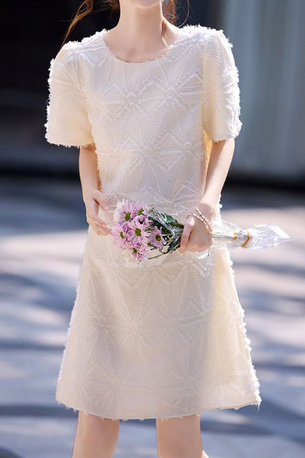 Elegant Soft Sheared Textured Dress - liwisi