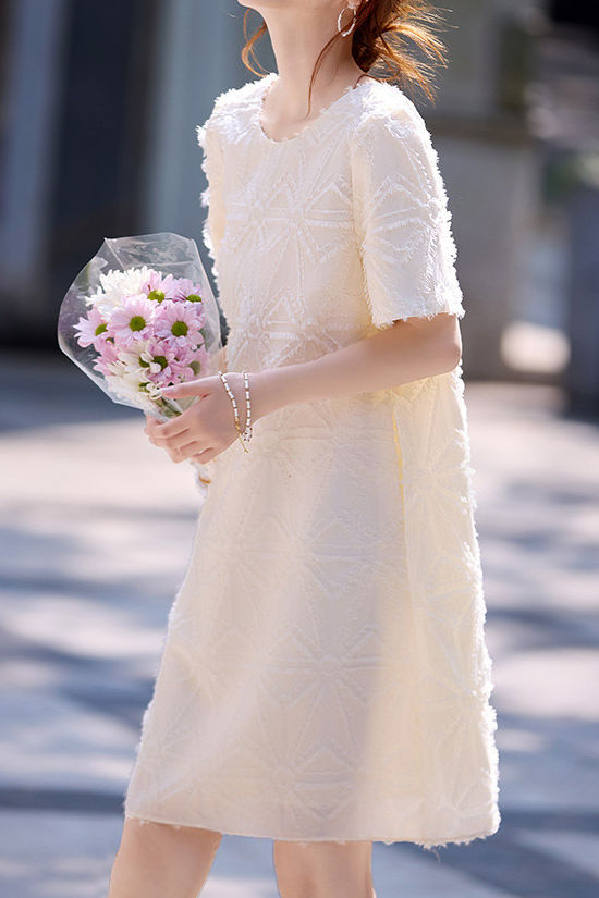Elegant Soft Sheared Textured Dress - liwisi